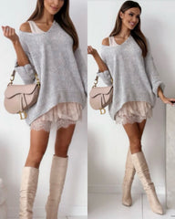 Set Zaffiro - Maglia più canotta pizzo