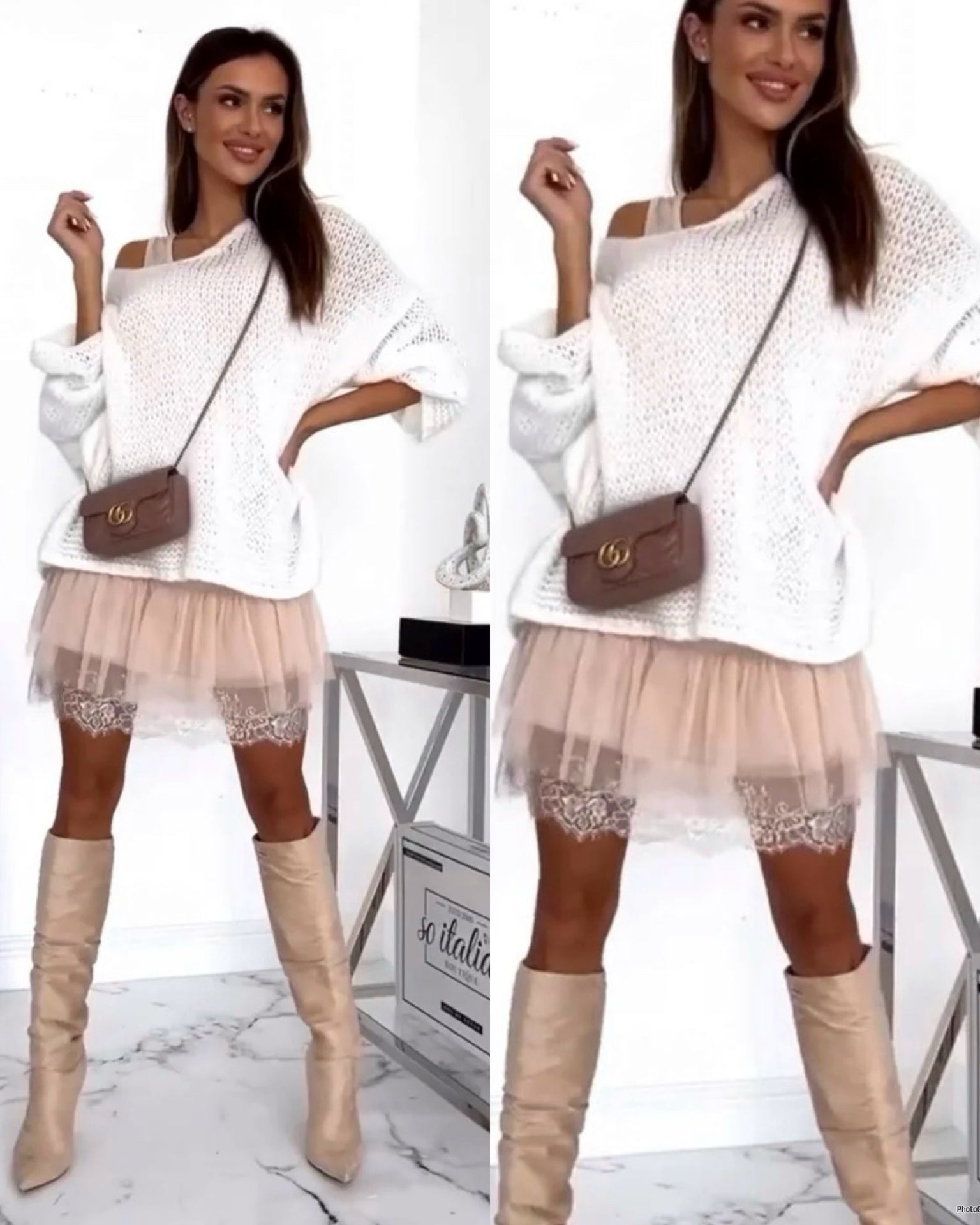 Set Zaffiro - Maglia più canotta pizzo