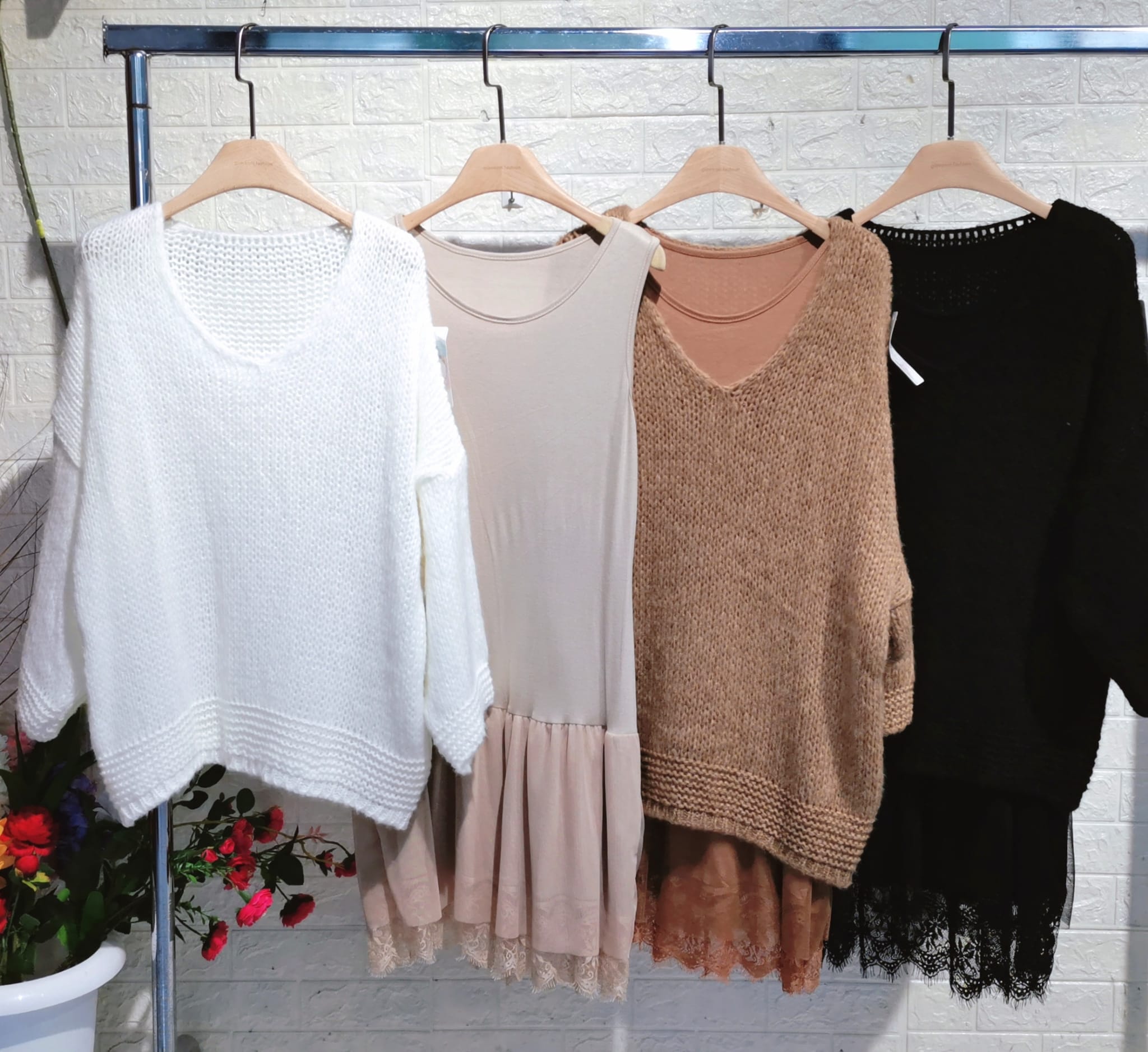 Set Zaffiro - Maglia più canotta pizzo