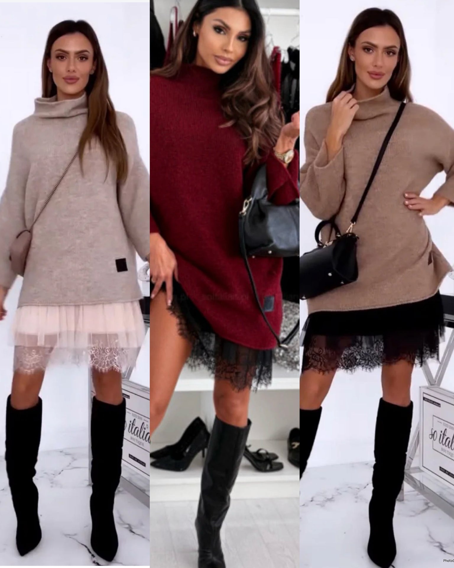 Set Zoe - Canotta in pizzo piu maglia