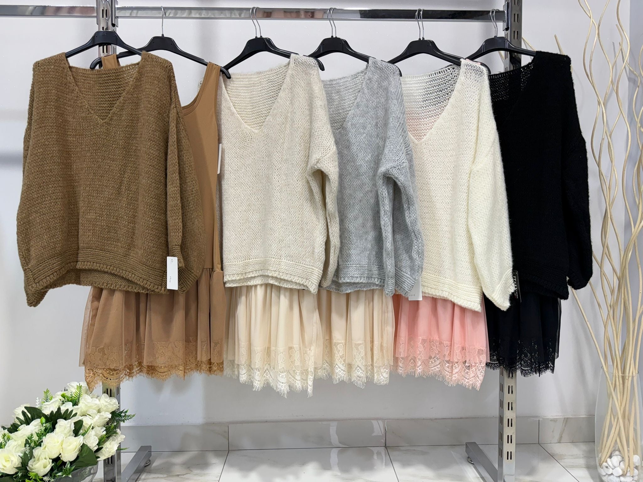 Set Zaffiro - Maglia più canotta pizzo