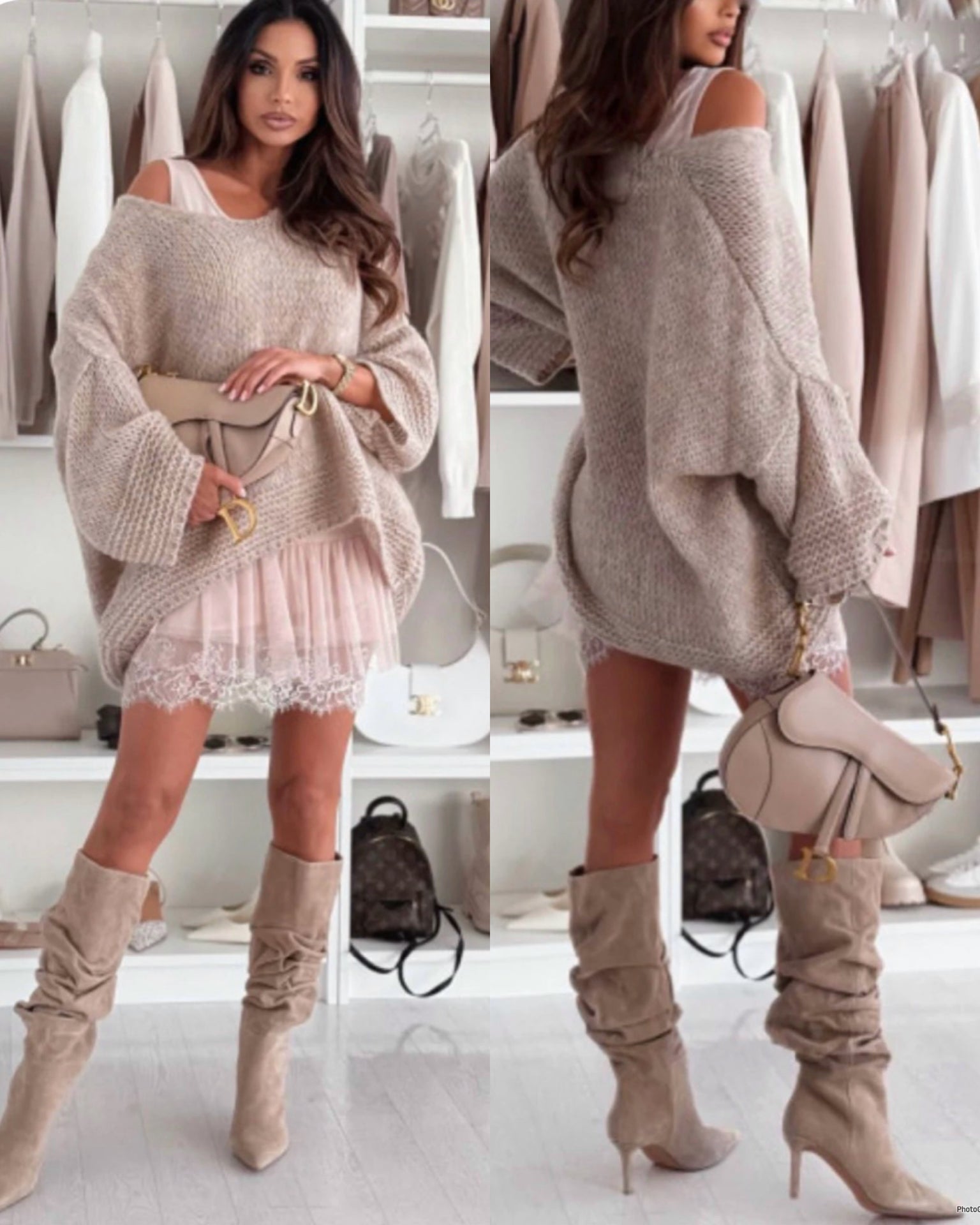 Set Zaffiro - Maglia più canotta pizzo